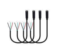 RIIEYOCA Lot de 4 câbles audio stéréo 3,5 mm femelle vers fil nu, 1/8" TRRS 4 pôles mono femelle vers ligne audio à extrémité ouverte, pour et équipement audio installé ou remplacer la réparation