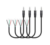 RIIEYOCA Lot de 4 câbles audio stéréo 3,5 mm mâle vers fil nu, 1/8" TRRS 4 pôles mono mâle vers câble audio à extrémité ouverte, pour et équipement audio installé ou remplacer la réparation