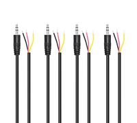 RIIEYOCA Lot de 4 câbles audio stéréo TRS 3,5 mm mâle vers fil nu à extrémité ouverte 3,5 mm pour équipement audio installé ou réparation de câble de microphone d'écouteurs 1 m