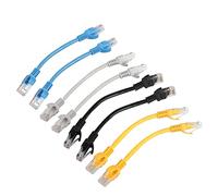 RIIEYOCA Lot de 8 câbles de raccordement Ethernet Cat5e courts, cordon réseau LAN RJ45 sans accroc pour routeur, modem, commutateur, serveur - Couleurs mélangées - 0,15 m