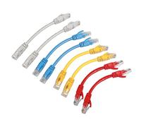 RIIEYOCA Lot de 8 câbles de raccordement Ethernet Cat6 courts de 0,15 m pour réseau Internet LAN haut débit avec connecteurs RJ45 pour routeur, modem, commutateur, serveur (couleurs mélangées)