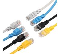 RIIEYOCA Lot de 8 câbles de raccordement Ethernet de catégorie 5e sans accroc RJ45 LAN pour routeur, modem, commutateur, serveur - Couleurs mélangées - 0,3 m