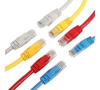 RIIEYOCA Lot de 8 câbles patch Ethernet Cat6 court de 1 pied, câble réseau Internet haut débit avec fiche Rj45 pour routeur, modem, commutateurs, serveurs (lot de 8 couleurs mélangées)