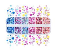 Riiichflowshop 12 grilles décoration de Paillettes Rondes pour moules en résine de coulée époxy Accessoires de Fabrication de Bijoux Paillettes colorées pour Animaux de Compagnie