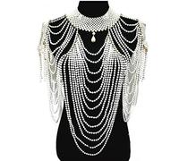 Riiichflowshop Femmes Fausse Perle Corps Déclaration Collier Bijoux en Perles Chaîne D'épaule ABS Perle