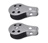 Riiichflowshop Lot de 2 poulies Simples en Acier Inoxydable 316 pour câble métallique Robuste poulie en Nylon pour Corde à Linge Levage de Voile Acier Inoxydable