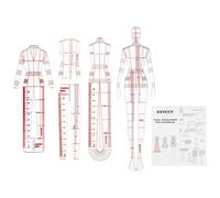 Riiichflowshop Lot de 4 règles de gabarit de Couture pour Mannequin règle de Croquis de Mode pour la Couture la Conception Le Dessin