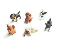 Riiichflowshop Lot de 6 Figurines Miniatures pour Chat et Chien Jouet réaliste Animal décoration de Bureau Interactive gâteau