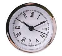 Riiichflowshop Petit Mouvement d'horloge à Quartz Insert de Montre à Chiffres Romains Ronds de 60 mm avec Garniture argentée pour Remplacement d'horloge Murale