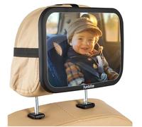RIIMUHIR Baby Car Mirror Most Stable Backseat Mirror with Premium Matte Finish-Super Clear PMMA Material Mirror-Safe, Secure and Shatterproof,Black