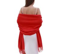 RIIQIICHY Cachemire Hiver Chaud Écharpe Pashmina Châle Wrap Pour Femmes et Hommes Rouge Longues Grandes Écharpes Douces,Rouge,Large