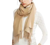 RIIQIICHY Echarpe Beige Femme Hiver Chaud Chale Grosse Echarpes Femme Grande Pashmina Cadeau Femme Anniversaire Noel