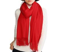 RIIQIICHY Écharpe D'hiver en Laine Cachemire Sensation de Chaleur Grande Écharpe Pashmina Étole Pour Femmes,Rouge,Large