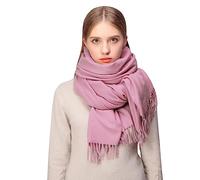 RIIQIICHY Écharpe D'hiver en Laine Cachemire Sensation de Chaleur Grande Écharpe Pashmina Étole Pour Femmes,Rose-1,Large