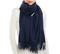 RIIQIICHY Écharpe D'hiver en Laine Cachemire Sensation de Chaleur Grande Écharpe Pashmina Étole Pour Femmes,Marine,Large