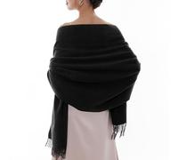 RIIQIICHY Écharpe Noir Pashmina Châle Etole Mariage Chic Hiver Chaud Echarpes et Foulards Femme Longues Grandes Douces