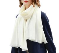 RIIQIICHY Pashmina Châle Écharpe Femme Etole Mariage Hiver Blanc Foulard Grandes