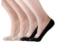 RIIQIICHY Protège-Pieds Chaussettes Invisibles Socquette Courte Femme Filles Antidérapante Base de Silicone Haute Respiration 4-6 Paires