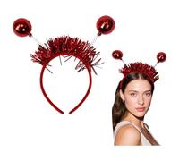 Riismen Bandeau Costume Thème Disco Pour Femmes Pièce Cheveux Rétro Brillante Avec Des Paillettes En Forme Boule Miroir Casquette Pour Fêtes Danniversaire Rouge Taille unique