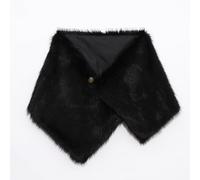 Riismen Châle En Plush Fausse Fourrure Mythologie Nordique Viking Cape Médiévale Pour Les Festivals La Renaissance Accessoire Costume Chaud Un Noir Taille unique