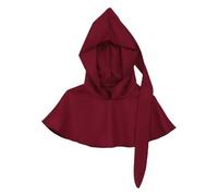 Riismen Chapeau Capuche En Velours Craquelé Sorcière Mystique Longue Queue Avec Poches Cachées Pour Un Port Pratique Rouge Taille unique