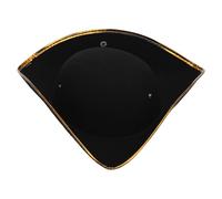 Riismen Chapeau Tricorne De Pirate Tricorne Colonial Pour Accessoire De Costume Cosplay De Pirate Halloween Or noir Taille unique