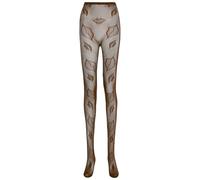Riismen Collants Empreintes Lèvres En Filet Nylon Noir Transparent Avec Un Motif Lèvres Audacieux Collants Pour La Saint Valentin Pour Femmes Brun Taille unique
