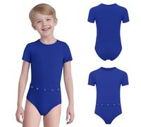 Riismen Combinaison Anti Déshabillage Adaptée Aux Besoins Spéciaux Pour Garçons Et Filles Enfants Manches Courtes Avec Ouverture Tubulaire Bleu royal 3-4 ans
