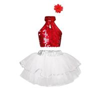 Riismen Costume De Danse pour Filles Enfantes De Jazz Latin Et Ballet Ensemble De Trois Pièces pour Spectacles De Scène Tenue De Danse Moderne