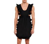 Riismen Costume Tablier Serviteur Efféminé Maidservante Française Lingerie Duniforme Tablier Plissé Long Noir M