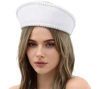 Riismen Couronne Renaissance Pour Femmes Artisanale Avec Des Accents En Perles Fausses Et La Dentelle Antique Parfaite Pour Vous Blanc Taille unique