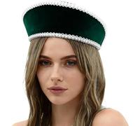 Riismen Couronne Renaissance Pour Femmes Artisanale Avec Des Accents En Perles Fausses Et La Dentelle Antique Parfaite Pour Vous Vert foncé Taille unique