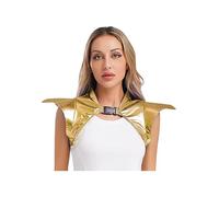 Riismen Dames Pailleté Métal Armure Boléro Gothique Haut Laqué Cuir Costume Steampunk Halloween Cosplay Clubs Nocturnes Carnaval Déguisement Or XXL