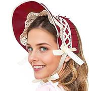 Riismen Élégant Chapeau De Soleil Victorien Traditionnel En Dentelle Chapeau Colonial Avec Ajustement Réglable Pour Événements Historiques Bourgogne Taille unique