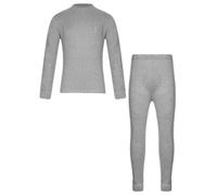 Riismen Ensemble De Sousvêtements Thermiques en Deux Pièces pour Garçons Et Filles Enfants Chemises De Base en Laine Douce Chaudes avec Combinaison Longue Gris 2-3 Ans