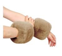 Riismen Faux Fourrure Festive Manchettes Pour Noël Gants Bras Doux Et Courts Pour Femmes Et Filles Accessoire Amusant Pour Shabiller Chameau Taille unique