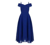 Riismen Longue Robe De Soirée Cocktail Enfant Fille Robe De Cérémonie Baptême Mariage Tenue Demoiselle d'honneur Princesse Bleu 13-14 Ans