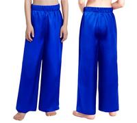 Riismen Pantalons Culte pour Garçons Pantalons Larges Jambes pour La Danse Louange avec Élastique La Taille Costume Célébration Lesprit Bleu Royal 5-6 Ans