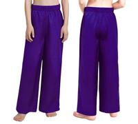 Riismen Pantalons Culte pour Garçons Pantalons Larges Jambes pour La Danse Louange avec Élastique La Taille Costume Célébration Lesprit Violet 11-12 Ans