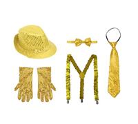 Riismen Set Cinq Chapeaux Jazz Pourvu Paillettes Pour Une Apparition En Parade Jaune Taille unique