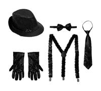 Riismen Set Cinq Chapeaux Jazz Pourvu Paillettes Pour Une Apparition En Parade Noir Taille unique