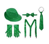 Riismen Set Cinq Chapeaux Jazz Pourvu Paillettes Pour Une Apparition En Parade Vert Taille unique