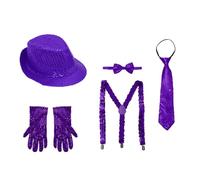 Riismen Set Cinq Chapeaux Jazz Pourvu Paillettes Pour Une Apparition En Parade Violet Taille unique