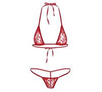 Riismen Transparent Micro Bikini Femme Dentelle Bikini Strings Tanga Mini Triangle Soutiengorge Top BH Maillot De Bain Extrême Mode Plage