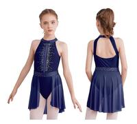 Riismen Unitards De Ballet pour Petites Filles Costumes De Danse pour Bébés Danse Contemporaine Moderne Jazz Latin Articles De Danse pour Les Ans Bleu Marine 15-16 Ans