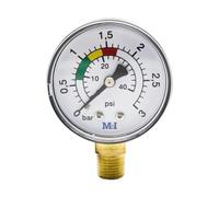 Riisoyu 1/4 BSPT Manomètre, Tuyau De Testeur Pression Hydraulique Filtre Piscine Spa pour piscine et spa Mesure Manometre Piscine pour piscine et spa Mesure 53mm Manomètre