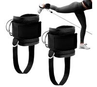 Riisoyu 1 Paire de Sangles de Cheville de Fitness pour Machine à câble, Sangle de Cheville réglable avec Double Anneau en D avec Corde Fixe pour Exercices de Musculaire Gym fessier Hanches Cuisses
