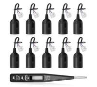Riisoyu 10 PCS Douille E27 Support d'ampoule E27 Rénovation Douille, Douille de Lampe avec Testeur de Phase Base de Lumière Douille de Suspension avec Câble