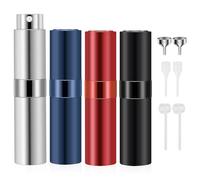 Riisoyu 10ML Vaporisateur de parfum, 4 Pièces Mini Vaporisateur Voyage Vide Aluminium Bouteille Vaporisateur de parfum rechargeable Mini Vaporisateur Voyage portable pour Atomiseur de poche