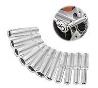 Riisoyu 11 pièces 6,3 mm Jeu de Douilles, 4-13 mm Six Pans Douilles Visseuse à Cliquet pour Réparations mécaniques Automobiles Argenté